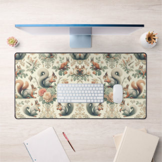Victorian Forest Squirrel Tapestry  Desk Mat