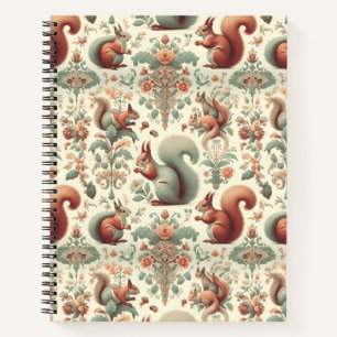 Victorian Forest Squirrel Tapestry Notebook
