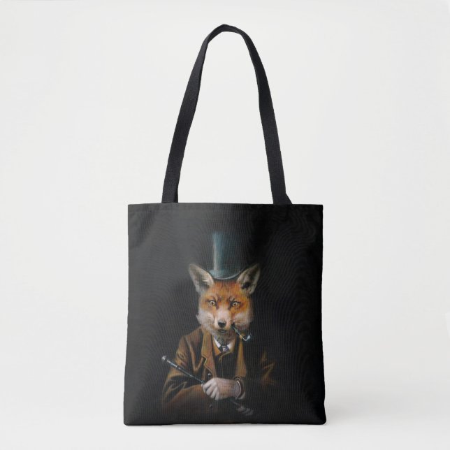 Victorian Fox All Over Print Tote Bag (Front)
