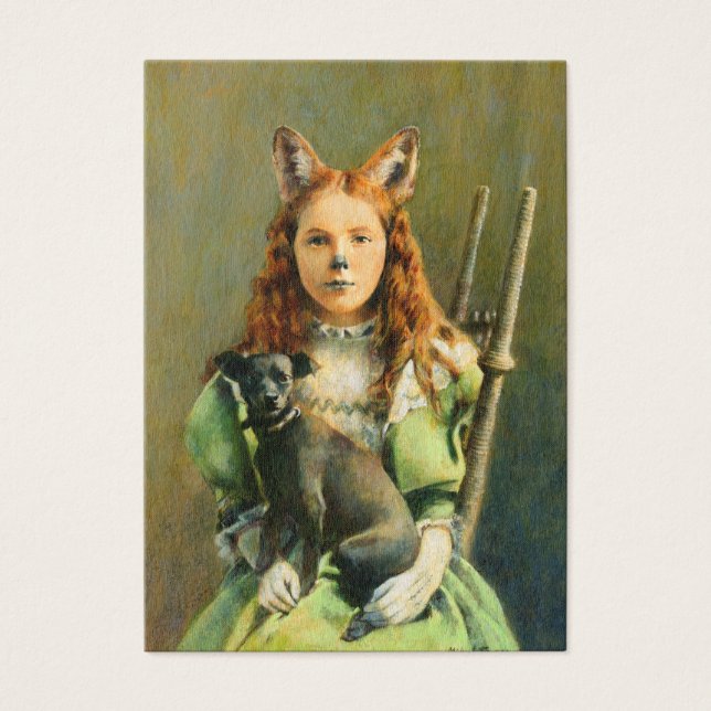 Victorian Fox Girl ACEO Buisness Card (Front)