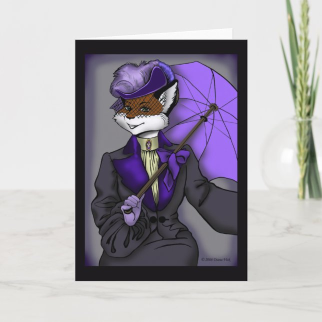 Victorian Fox Greeting Card (Front)