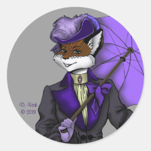 Victorian Fox Sticker