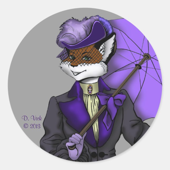 Victorian Fox Sticker (Front)