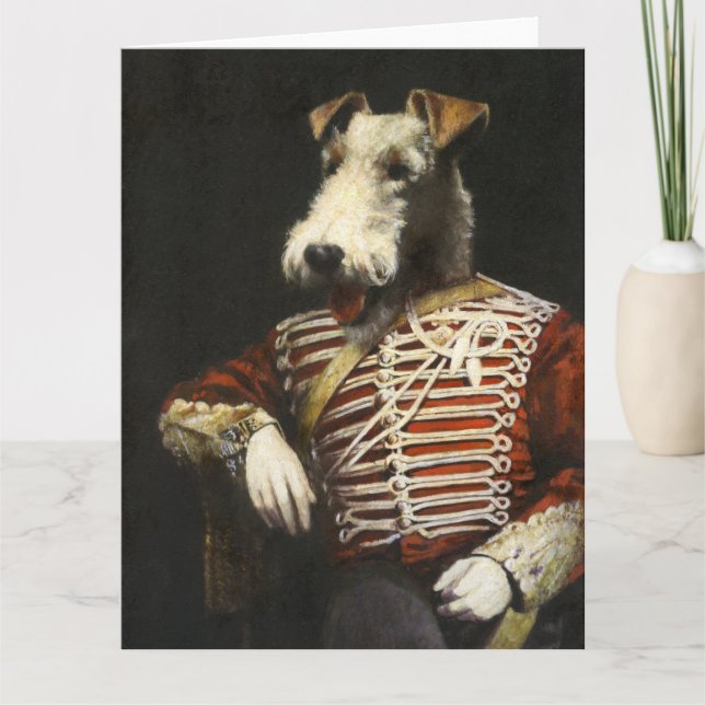 Victorian Fox Terrier Grande carte de voeux (Devant)