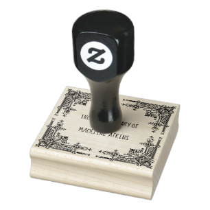 Victorian Frame Bookplate From the Library of Rubber Stamp