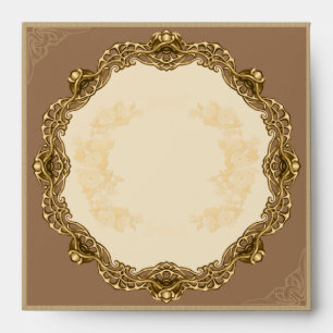 Victorian Frame in Gold Square Envelope