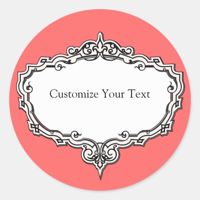 Victorian Frame Print Customizable Sticker (Front)