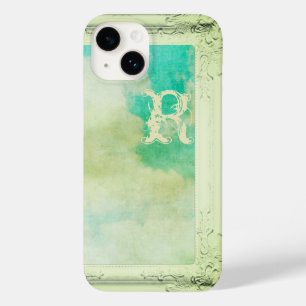 Victorian frame sky cloud teal cream painting look Case-Mate iPhone 14 case