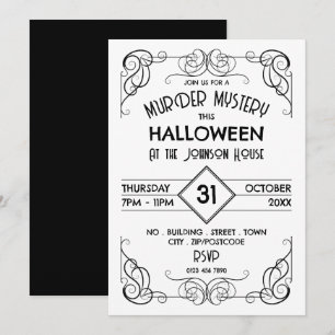 Victorian Framed Era, Murder Mystery Halloween Invitation