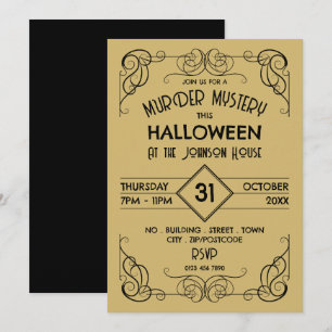 Victorian Framed Era, Murder Mystery Halloween Invitation
