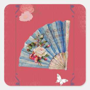 Victorian French Chocolate Card Square Sticker