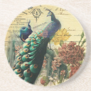 victorian french country modern vintage peacock coaster