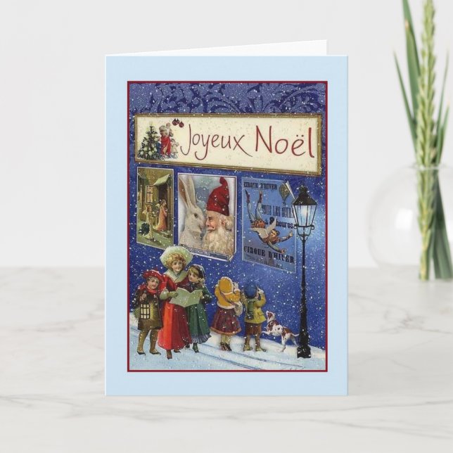 Victorian French Joyeux Noël Christmas Card (Front)