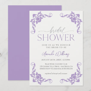 Victorian French Lilac Lavender Bridal Shower Invitation