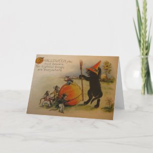 Victorian Frightful Things Halloween Greeting Card