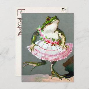 Victorian Frog in Dress Postcard
