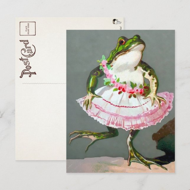 Victorian Frog in Dress Postcard (Front/Back)
