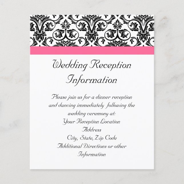 Victorian Fuchsia Pink and White Damask (Front)