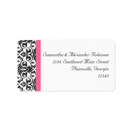 Victorian Fuchsia Pink and White Damask