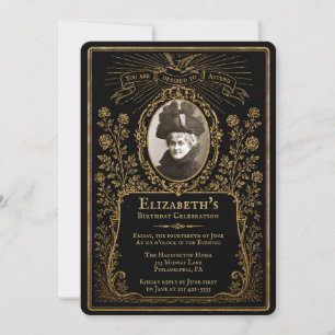 Victorian Funeral-Style Photo Invitation