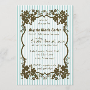 Victorian Garden/ blue stripe Invitation