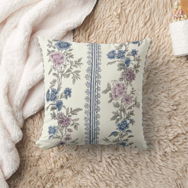 Victorian Garden Pattern Throw Pillow (Blanket)
