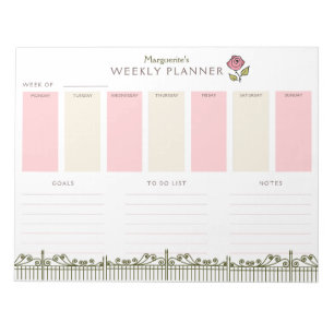 Victorian Garden Weekly Planner To-Do List Notepad