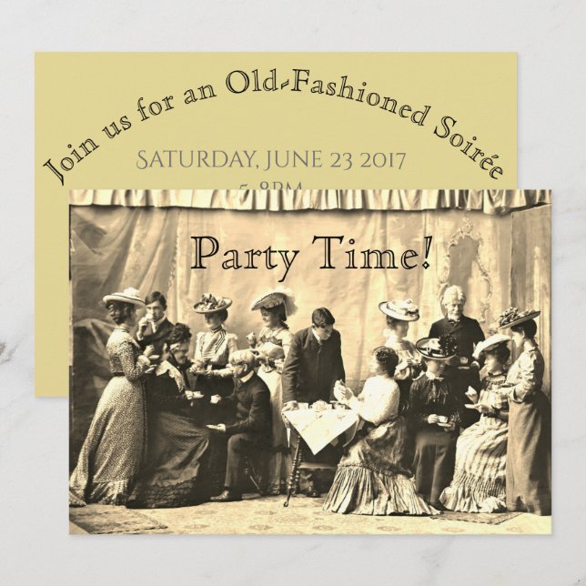 Victorian Gathering Party Invitations (Front/Back)