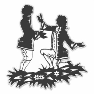 Victorian Gay Man proposing to Lover silhouette 