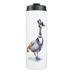 Victorian Gentleman Goose in a Top Hat Thermal Tumbler