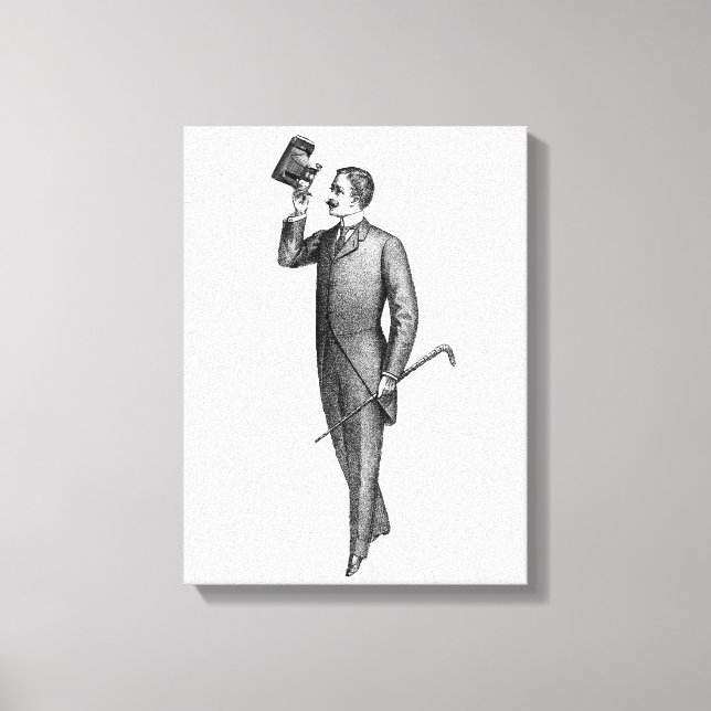 Victorian Gentleman Selfie Canvas Print (Front)