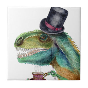 Victorian Gentleman Tyrannosaurus Rex Tile