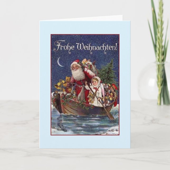 Victorian German Frohe Weihnachten Christmas Card (Front)