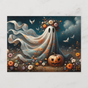 👻 Victorian Ghost in Oil Painting Style 🎃 Postcard