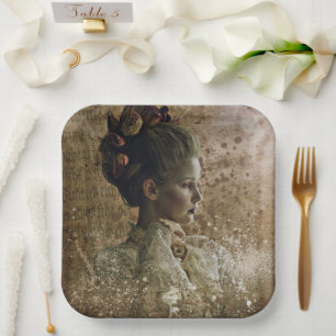 Victorian Ghost Lady-in-Waiting Paper Plate