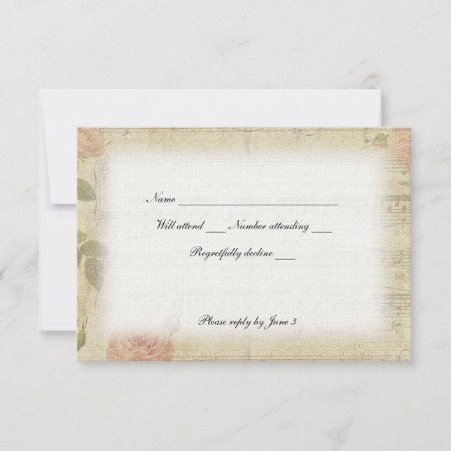 Victorian Ghost Music rsvp with envelopes (Front)