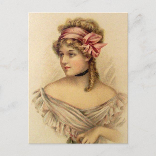 Victorian Gibson Girl Postcard (Front)