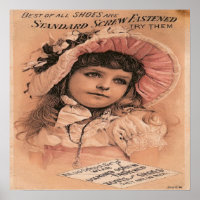 Victorian Girl Advertisement Shoes Art Print
