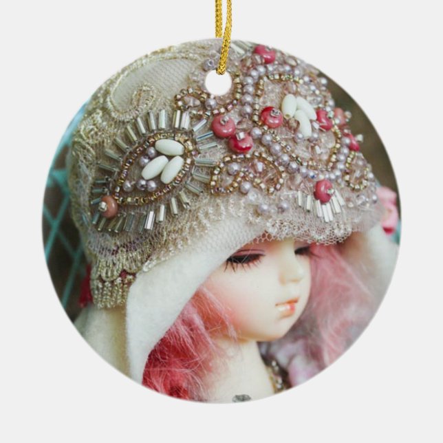 Victorian Girl Ceramic Ornament (Front)