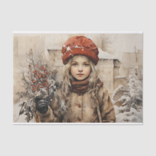 Victorian Girl Decoupage Christmas Tissue Paper