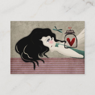 Victorian Girl doll fairytale red Business Card