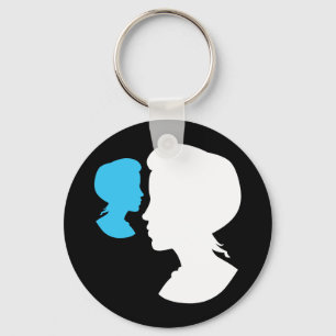 Victorian Girl Silhouette Cameo Keychain
