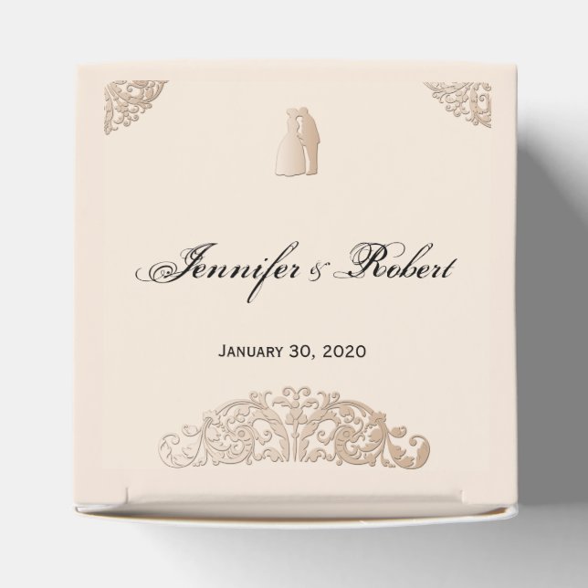 Victorian Gold Filigree Wedding Favor Box (Top)