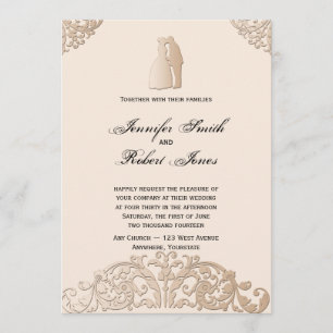 Victorian Gold Filigree Wedding Invitation