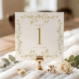 Victorian Gold & Ivory Wedding Table Numbers