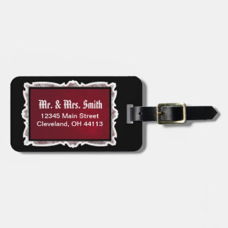 Victorian Goth Luggage Tags in Black and Red