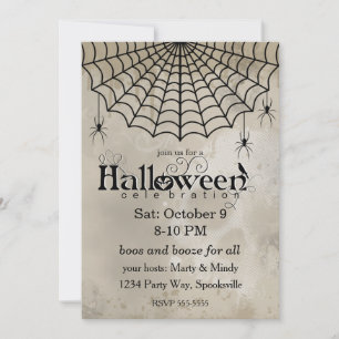 Victorian Goth Spiderweb Invitation