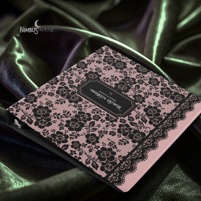 Victorian Gothic Black Lace Blush Pink Binder (Creator Uploaded)