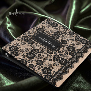 Victorian Gothic Black Lace Elegant Ivory Binder
