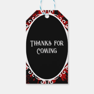 Victorian Gothic Blood Spatter Vampire Wedding Gift Tags